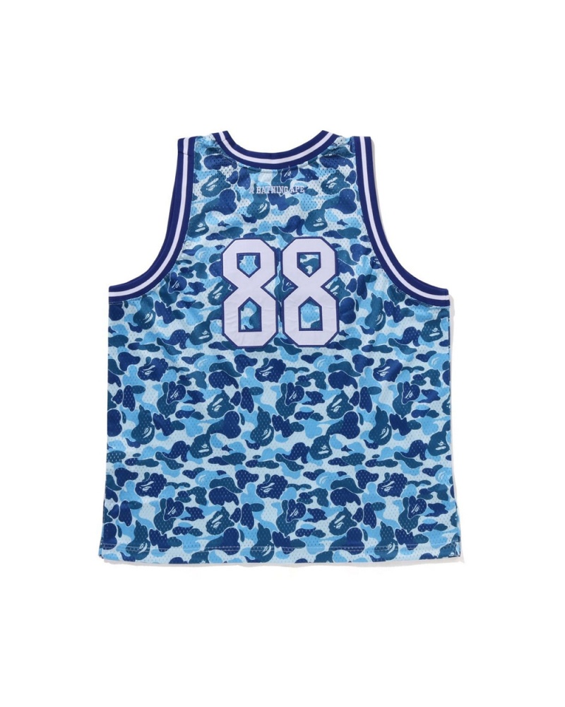 T Shirts Bape ABC Basketball Tank Bleu Clair Homme | QYT-14465035